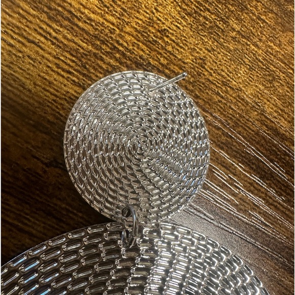 Masega Silver Tribal Medallion Round Earrings - Picture 2 of 4